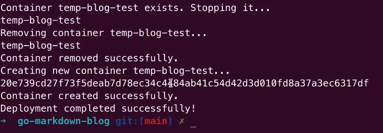 the container is up and running available at the public ip address of my vps
